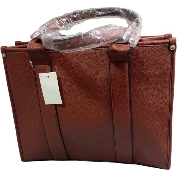 Designer BrownTextured The Tote Bag Set - Picture 6 of 9